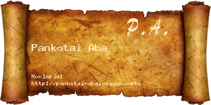 Pankotai Aba névjegykártya